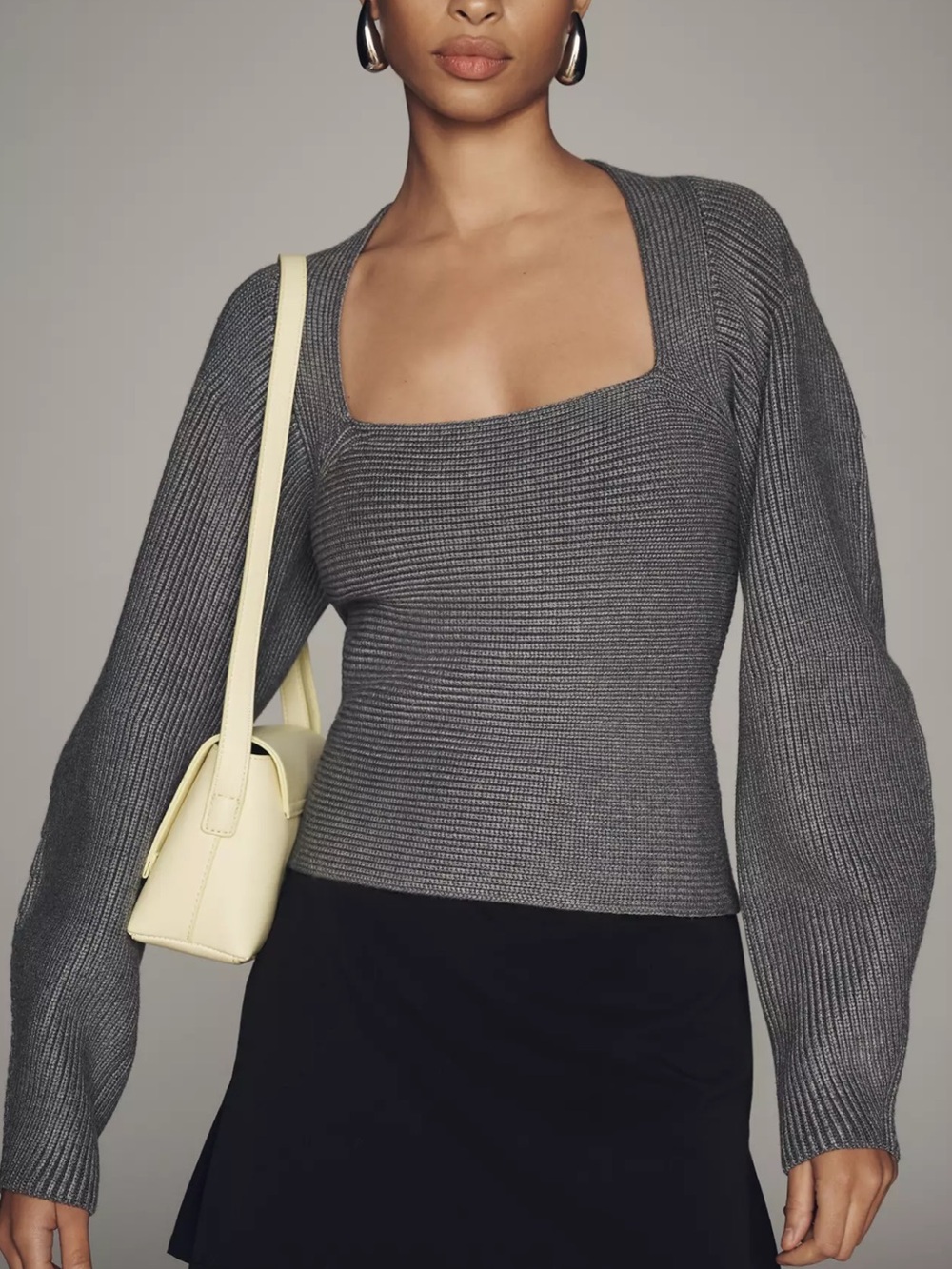 NWT Anthropologie Maeve Square-Neck Wide-Sleeve Sweater S